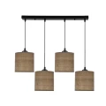 LEGNO LAMPA WISZĄCA CZARNY 15 4X40W E27 ABAŻUR ORZECHOWY 34-18366 Candellux