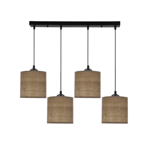 LEGNO LAMPA WISZĄCA CZARNY 15 4X40W E27 ABAŻUR ORZECHOWY 34-18366 Candellux