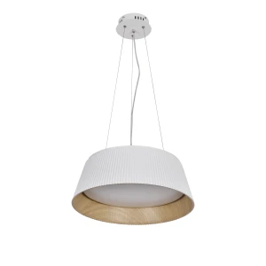 UMBRIA LAMPA WISZĄCA BIAŁO DREWNIANA 1X24W LED KLOSZ BIAŁY 31-24176 Candellux