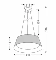 UMBRIA LAMPA WISZĄCA CZARNO DREWNIANA 1X24W LED KLOSZ BIAŁY 31-24183 Candellux