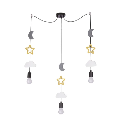 TRIO CCC P LAMPA WISZĄCA CZARNY 3X20W E27 IQ KIDS BIAŁY+ZŁOTY+SZARY 33-24435 Candellux