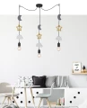 TRIO CCC P LAMPA WISZĄCA CZARNY 3X20W E27 IQ KIDS BIAŁY+ZŁOTY+SZARY 33-24435 Candellux