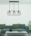 NIKO LAMPA WISZĄCA CZARNY 3X40W E27 KLOSZ BEZBARWNY KARBOWANY 33-26866 Candellux