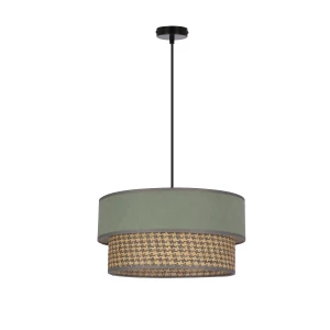 LIVORNO LAMPA WISZĄCA CZARNY 1X60W E27 ABAŻUR MIĘTOWY+SZARO BEŻOWY 31-23919 Candellux