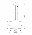 LIVORNO LAMPA WISZĄCA CZARNY 1X60W E27 ABAŻUR MIĘTOWY+SZARO BEŻOWY 31-23919 Candellux