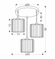 GLASSIA LAMPA WISZĄCA TALERZ CZARNY 3X40 E27 KLOSZ CZARNY+KRYSZTAŁY BEZBARWNE 33-21137 Candellux