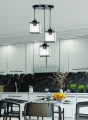 GLASSIA LAMPA WISZĄCA TALERZ CZARNY 3X40 E27 KLOSZ CZARNY+KRYSZTAŁY BEZBARWNE 33-21137 Candellux