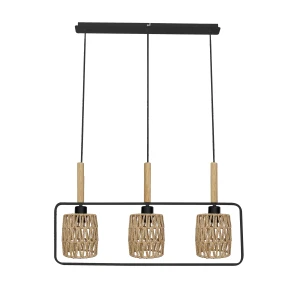 CROWN LAMPA WISZĄCA CZARNY 3X40W E27 ABAŻUR BEŻOWY 33-26781 Candellux