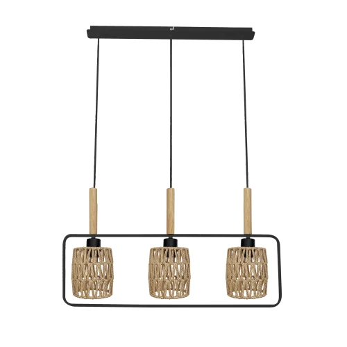 CROWN LAMPA WISZĄCA CZARNY 3X40W E27 ABAŻUR BEŻOWY 33-26781 Candellux