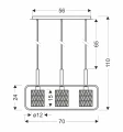 CROWN LAMPA WISZĄCA CZARNY 3X40W E27 ABAŻUR BEŻOWY 33-26781 Candellux