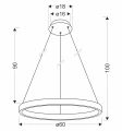 Hashim lampa wisząca 60cm złoty 34W LED kryształki bezbarwne 31-28440 Candellux