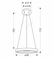 Hashim lampa wisząca 40cm złoty 22W LED kryształki bezbarwne 31-28457 Candellux