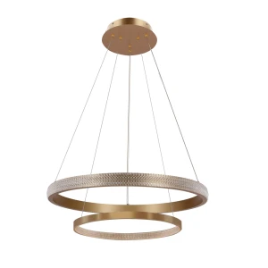 Hashim lampa wisząca 60+40cm złoty 22W+34W LED kryształki bezbarwne 32-28433 Candellux