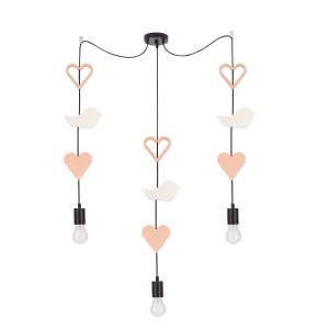 Trio hhh p lampa wisząca czarny 3x20W E27 iq kids różowy+biały 33-28488 Candellux