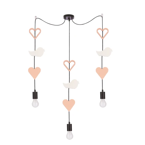 Trio hhh p lampa wisząca czarny 3x20W E27 iq kids różowy+biały 33-28488 Candellux