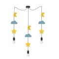 Trio sss p lampa wisząca czarny 3x20W E27 iq kids złoty+niebieski 33-28471 Candellux
