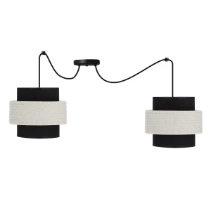Benta p lampa wisząca czarny 2x40w e27 abażur czarny+kremowy 32-17857 Candellux