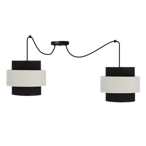 Benta p lampa wisząca czarny 2x40w e27 abażur czarny+kremowy 32-17857 Candellux