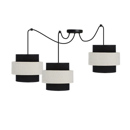 Benta p lampa wisząca czarny 3x40w e27 abażur czarny+kremowy 33-17864 Candellux