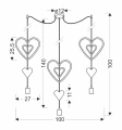 Trio hhh p lampa wisząca czarny 3x20W E27 iq kids biały+różowy+szary 33-27535 Candellux
