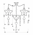 Trio shs p lampa wisząca czarny 3x20W E27 iq kids złoty+różowy+niebieski 33-27511 Candellux