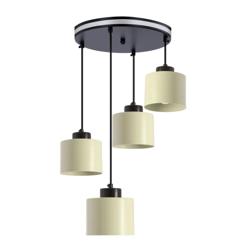OLIVCA lampa wisząca czarny 4x40W E27 klosz oliwkowy 34-47915 Candellux