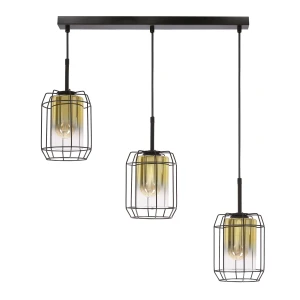 JONERA lampa wisząca czarny 3x40W E27 klosz złoty 33-49360 Candellux