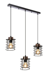 Glob lampa wisząca czarny+złoty 3x40w e27 klosz czarny 33-00378 Candellux