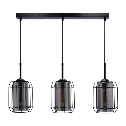 Jonera lampa wisząca czarny 3x40w e27 klosz dymiony 33-08435 Candellux