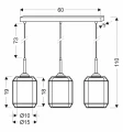 Jonera lampa wisząca czarny 3x40w e27 klosz dymiony 33-08435 Candellux