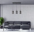 Jonera lampa wisząca czarny 3x40w e27 klosz dymiony 33-08435 Candellux