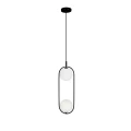 Lampa wisząca CORDEL elegancka - czarna z białymi kloszami kulkami - nowoczesne oświetlenie salonu 2x G9 LED 32-10155 Candellux