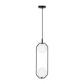 Lampa wisząca CORDEL elegancka - czarna z białymi kloszami kulkami - nowoczesne oświetlenie salonu 2x G9 LED 32-10155 Candellux