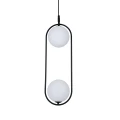 Lampa wisząca CORDEL elegancka - czarna z białymi kloszami kulkami - nowoczesne oświetlenie salonu 2x G9 LED 32-10155 Candellux