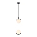 Lampa wisząca CORDEL elegancka - czarna z białymi kloszami kulkami - nowoczesne oświetlenie salonu 2x G9 LED 32-10155 Candellux