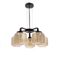 CAMPANA lampa wisząca czarny 5x60W E27 klosz bursztynowy 35-48233 Candellux