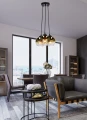 Nubia lampa wisząca czarny 3x60w e27 klosz złoty 33-16416 Candellux