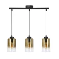 Aspra lampa wisząca czarny 3x60w e27 klosz bursztynowy 33-16270 Candellux