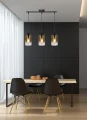 Aspra lampa wisząca czarny 3x60w e27 klosz bursztynowy 33-16270 Candellux