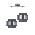 Hare lampa wisząca chromowy 2x60w e27 abażur szary+srebrny 32-18489 Candellux