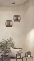 Hare lampa wisząca chromowy 2x60w e27 abażur szary+srebrny 32-18489 Candellux