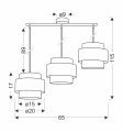 Hare lampa wisząca chromowy 3x60w e27 abażur szary+srebrny 33-18502 Candellux