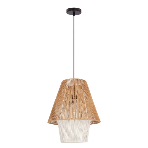 Africa lampa wisząca 40 czarny 1x40W E27 abażur beżowy+biały 31-26880 Candellux