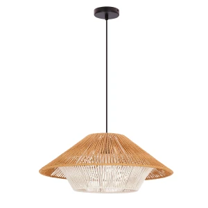 Africa lampa wisząca 50 czarny 1x40W E27 abażur beżowy+biały 31-26897 Candellux