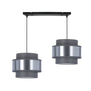 Hare lampa sufitowa czarny 2x40W E27 abażur szary+srebrny 32-18434 Candellux