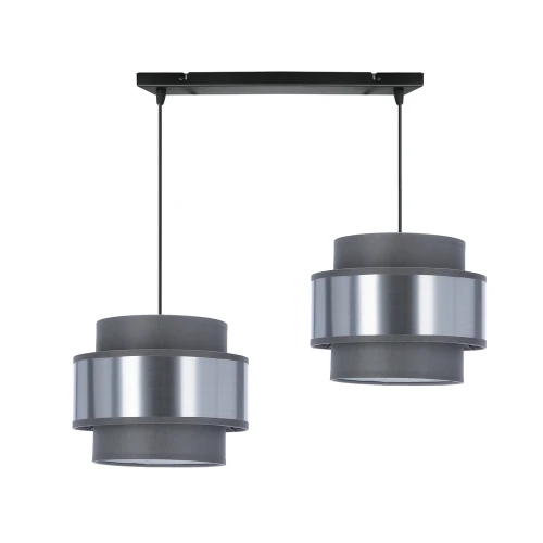 Hare lampa sufitowa czarny 2x40W E27 abażur szary+srebrny 32-18434 Candellux