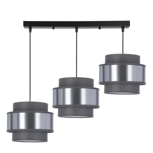Hare lampa sufitowa czarny 3x40W E27 abażur szary+srebrny 33-18441 Candellux