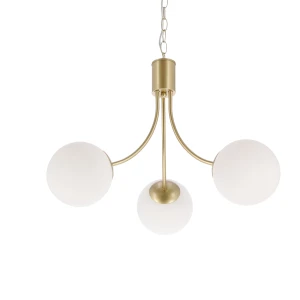 Lampa wisząca Dani złota 3x40W E14 – elegancka oprawa z białym kloszem do salonu i jadalni 33-47779 Candellux