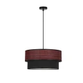 Firenze lampa wisząca czarny 1x60W E27 abażur szaro bordowy+czarny 31-23872 Candellux