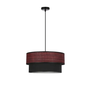 Firenze lampa wisząca czarny 1x60W E27 abażur szaro bordowy+czarny 31-23872 Candellux